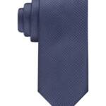 Calvin Klein Silk Blend Stitch Solid Textured Tie Men's Purple Pointed