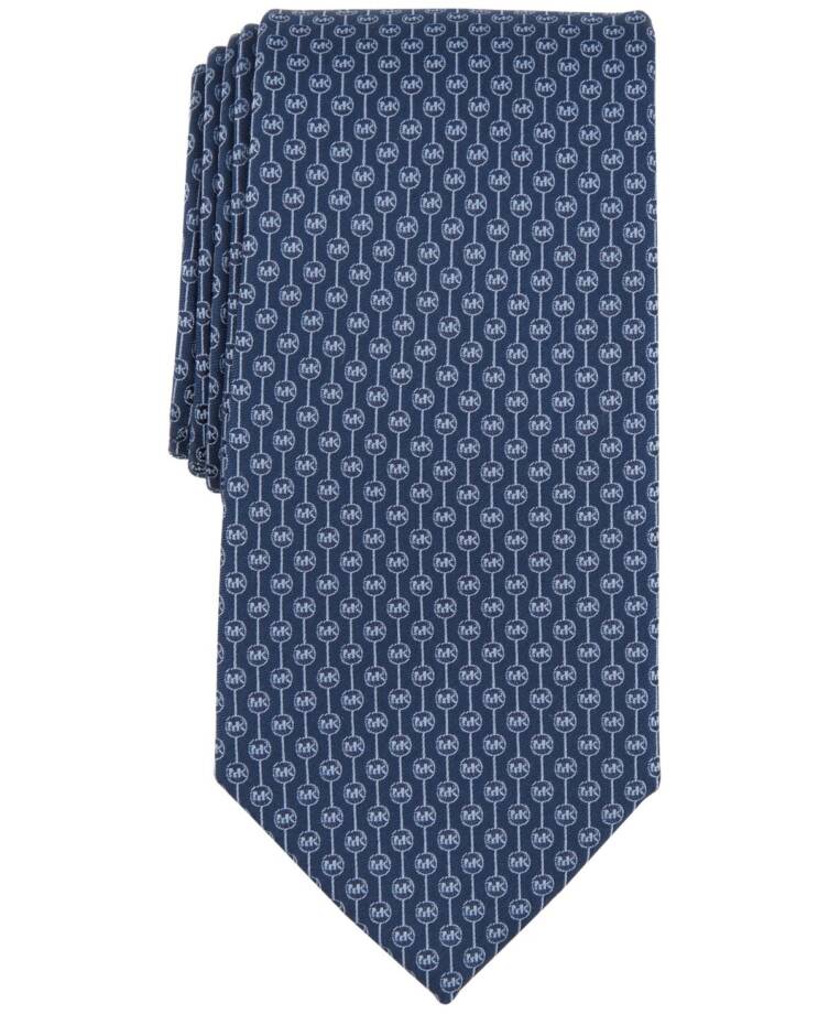 Michael Kors Silk Blend Classic Geo Logo Tie Men's One Size Navy