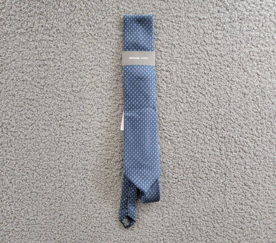 Michael Kors Silk Blend Classic Geo Logo Tie Men's One Size Navy