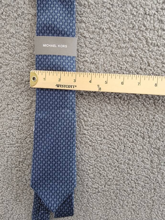 Michael Kors Silk Blend Classic Geo Logo Tie Men's One Size Navy