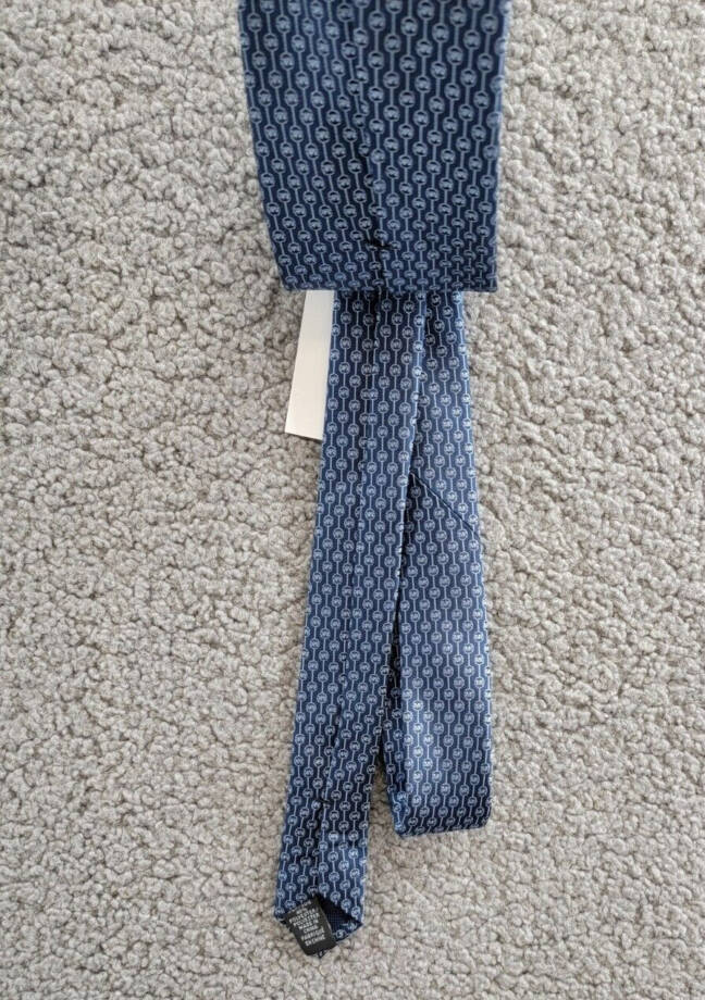 Michael Kors Silk Blend Classic Geo Logo Tie Men's One Size Navy