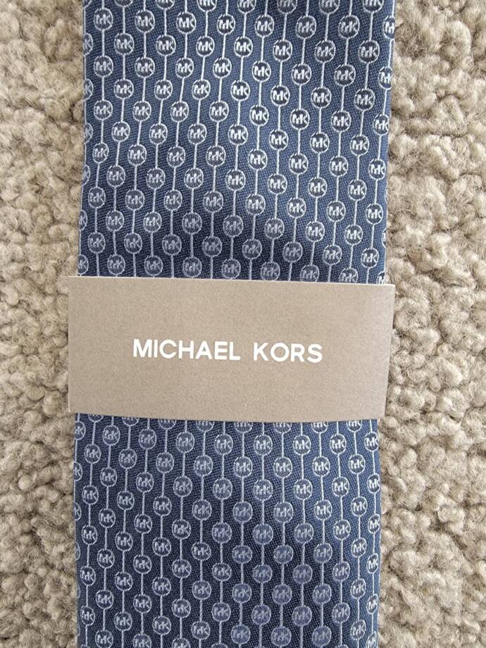 Michael Kors Silk Blend Classic Geo Logo Tie Men's One Size Navy