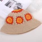 Lulla Collection Crochet Bucket Hat Women's OS Light Brown Multi