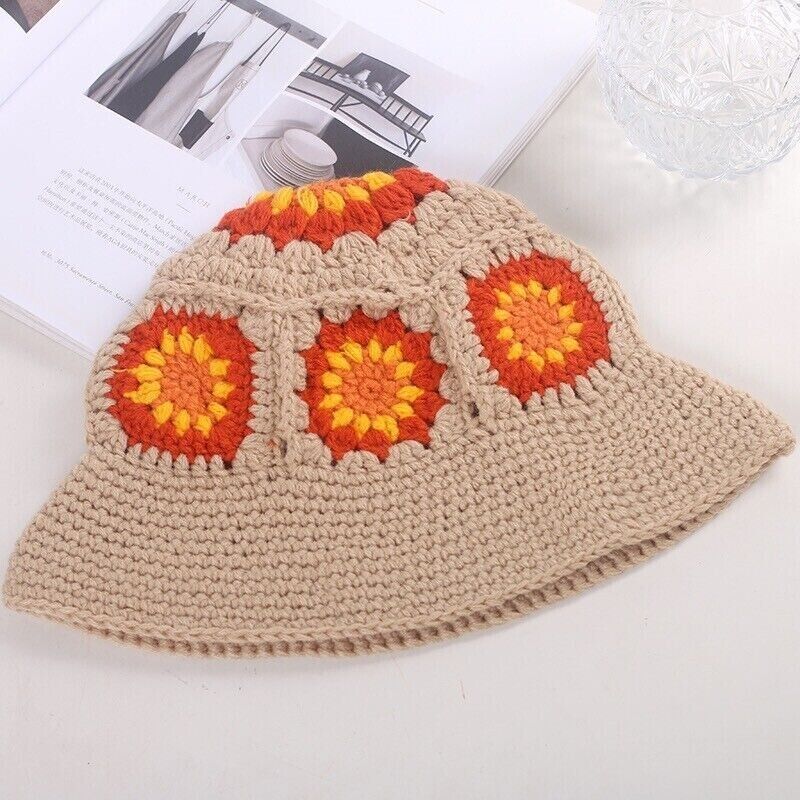 Lulla Collection Crochet Bucket Hat Women's OS Light Brown Multi