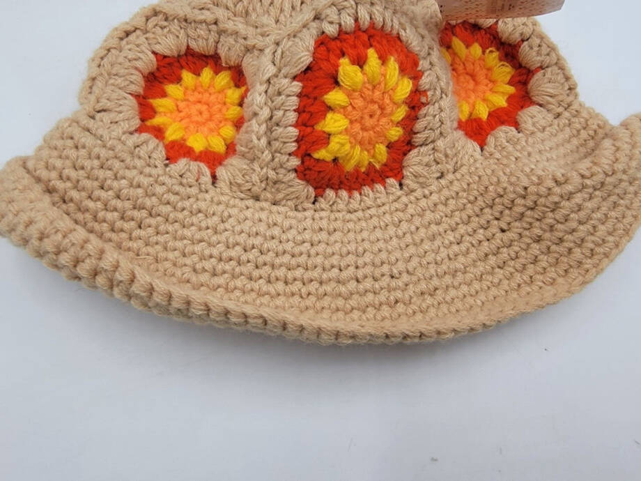 Lulla Collection Crochet Bucket Hat Women's OS Light Brown Multi