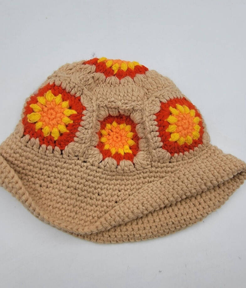 Lulla Collection Crochet Bucket Hat Women's OS Light Brown Multi
