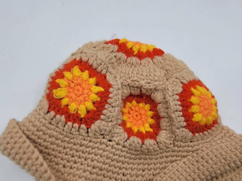Lulla Collection Crochet Bucket Hat Women's OS Light Brown Multi