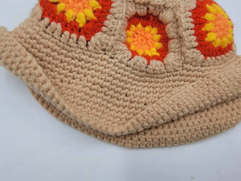 Lulla Collection Crochet Bucket Hat Women's OS Light Brown Multi