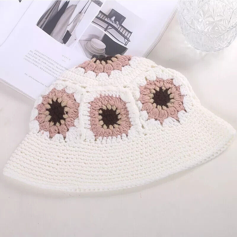Lulla Collection Crochet Bucket Hat Women's OS White/Nude