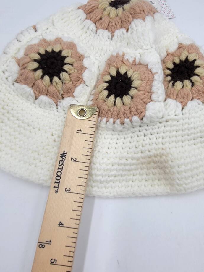 Lulla Collection Crochet Bucket Hat Women's OS White/Nude