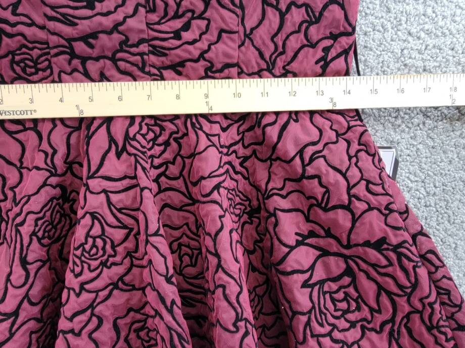 B Darlin Velvet Flocked Adjustable-Strap Fit & Flare Dress Juniors' 9/10 Wine