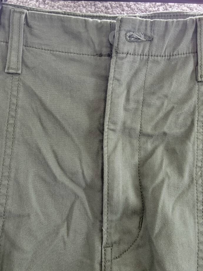 Levi's Surplus High Rise Straight-Leg Pants Women's 32 Green Pockets Button Zip