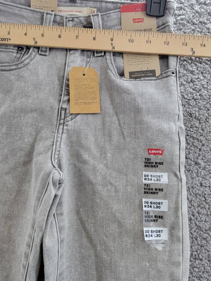 Levi's 721 High-Rise Skinny Jeans Women's 24 Cancel Club Zip Fly Button Closure