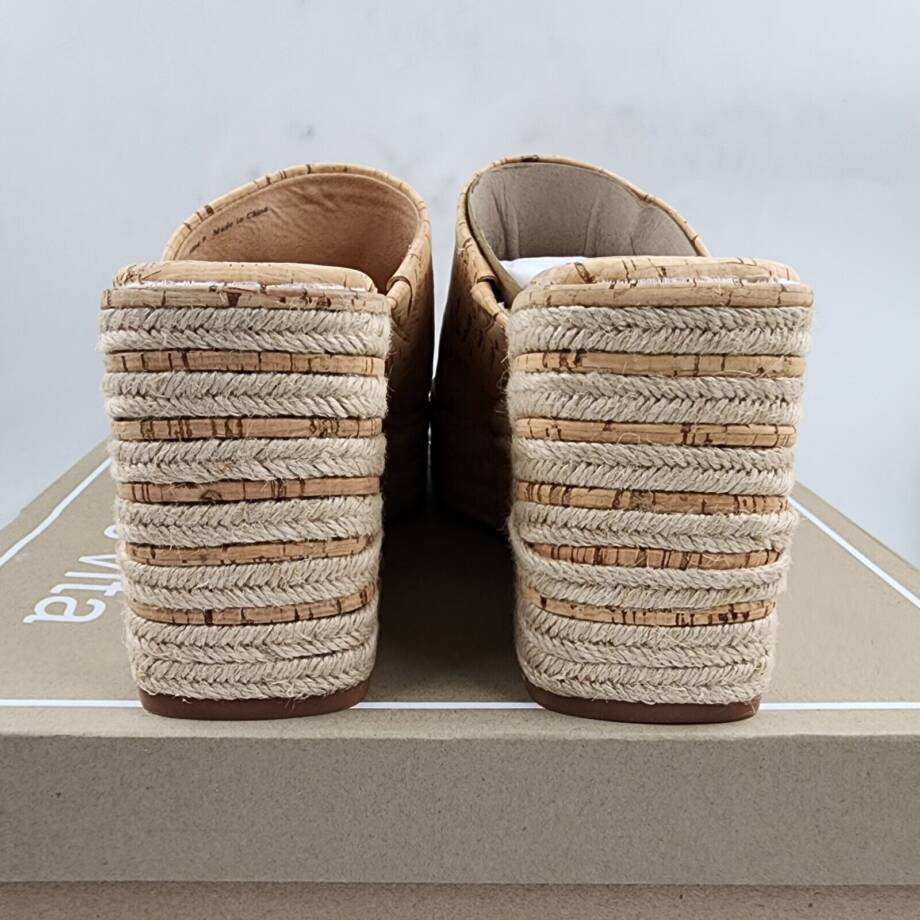 Dolce Vita Elaria Slip On Espadrille Platform Wedge Sandals Women's 9 Neutral