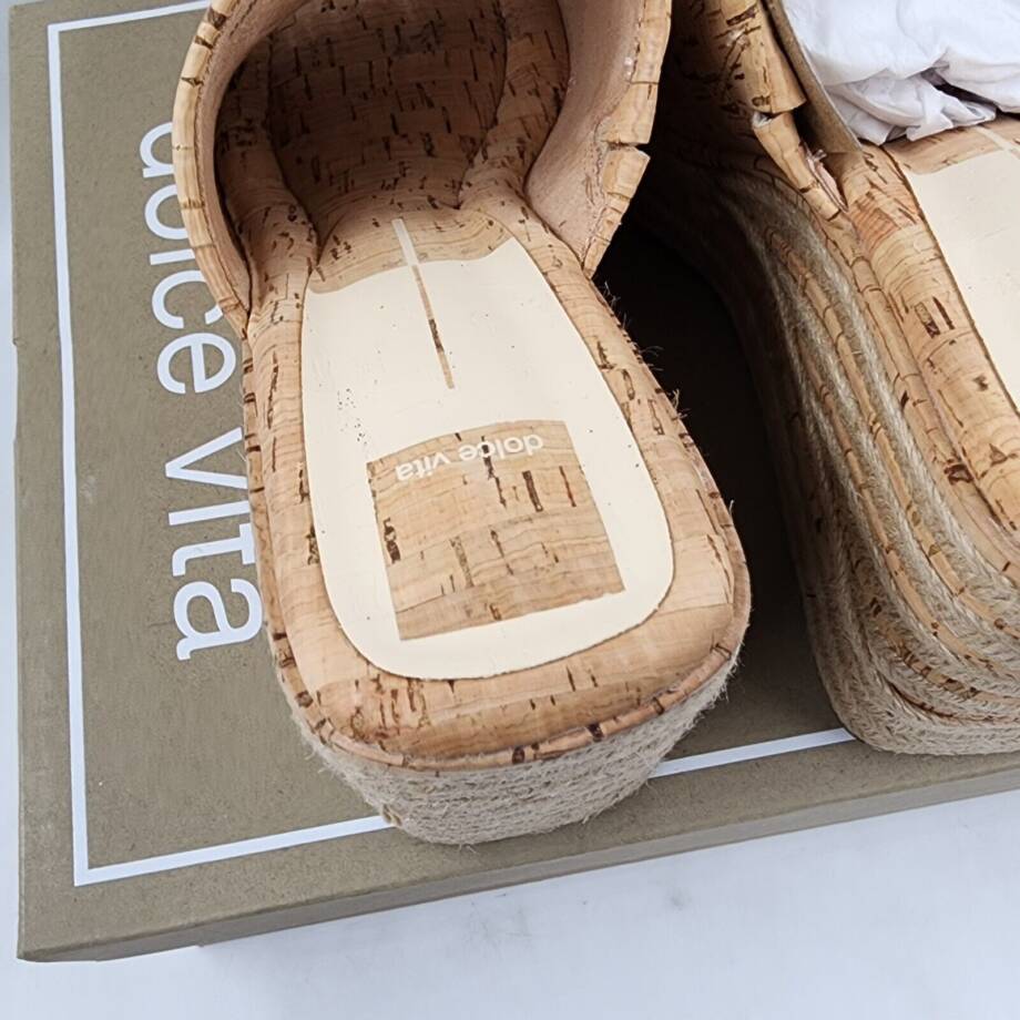 Dolce Vita Elaria Slip On Espadrille Platform Wedge Sandals Women's 9 Neutral