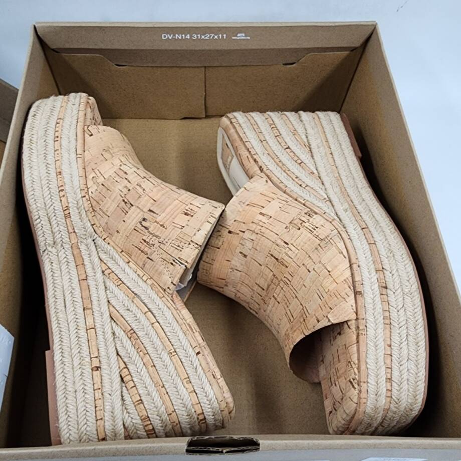 Dolce Vita Elaria Slip On Espadrille Platform Wedge Sandals Women's 9 Neutral