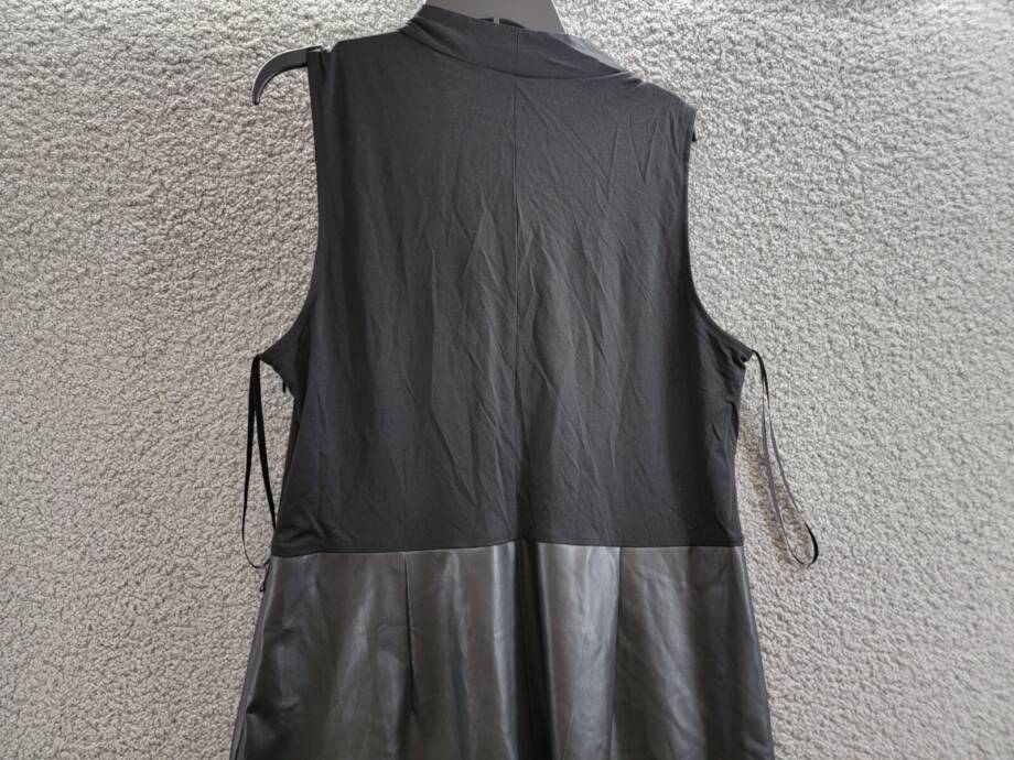Kasper Mixed-Media Twist-Neck Sheath Dress Women's 16 Black V-Neck Pullover