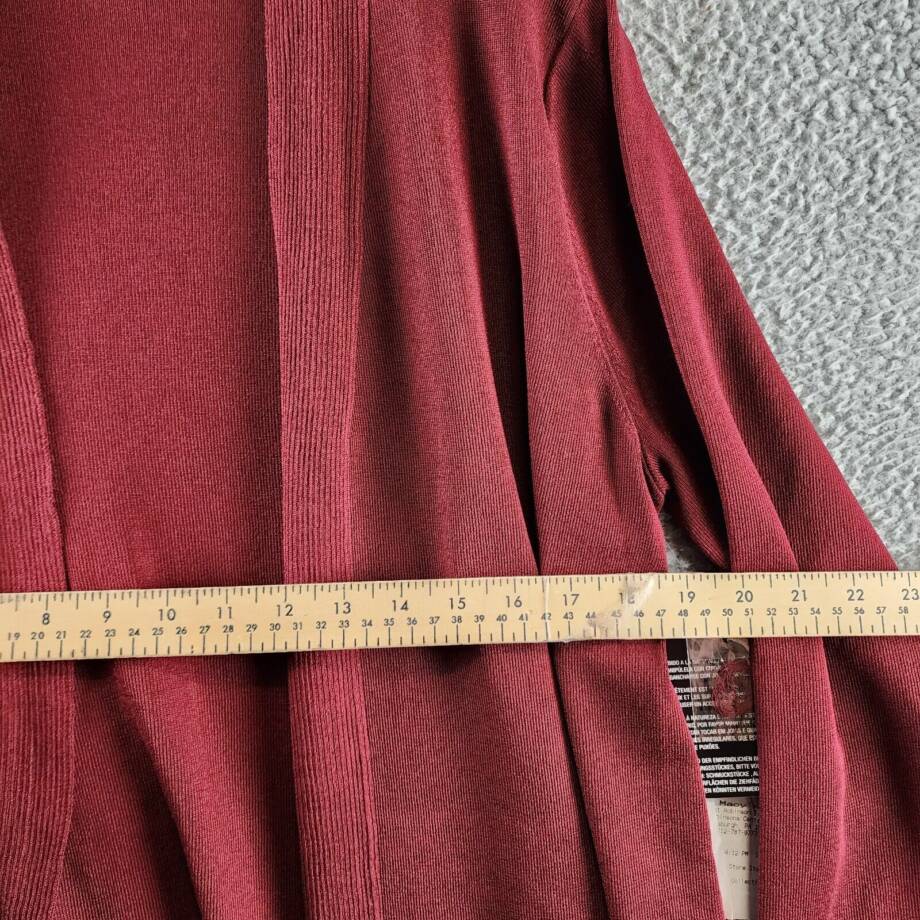 Jones New York Icon Cardigan Sweater Women's L Bordeaux Open Front Long Sleeve