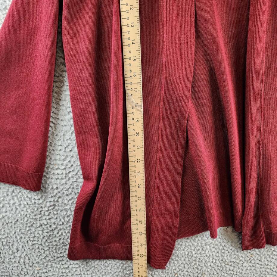 Jones New York Icon Cardigan Sweater Women's L Bordeaux Open Front Long Sleeve