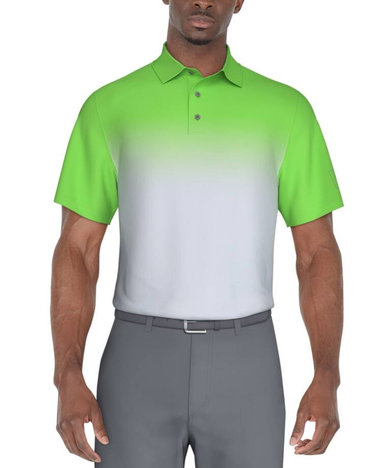 PGA TOUR Classic-Fit Stretch Performance Ombré Golf Polo Shirt Men S Green Flash