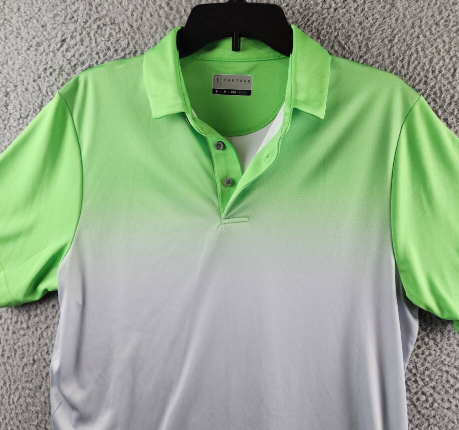 PGA TOUR Classic-Fit Stretch Performance Ombré Golf Polo Shirt Men S Green Flash