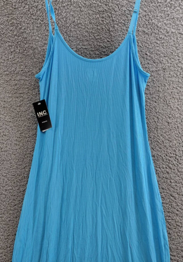 I.N.C. International Concepts Sparkle Knit Nightgown Women XL Cyan Blue Pullover