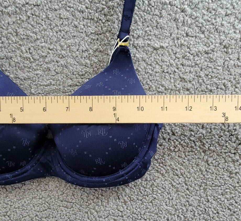Lauren Ralph Lauren Comfort Collection Repeat-Logo T-shirt Bra Women's 32C Navy
