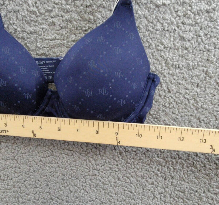 Lauren Ralph Lauren Comfort Collection Repeat-Logo T-shirt Bra Women's 32C Navy