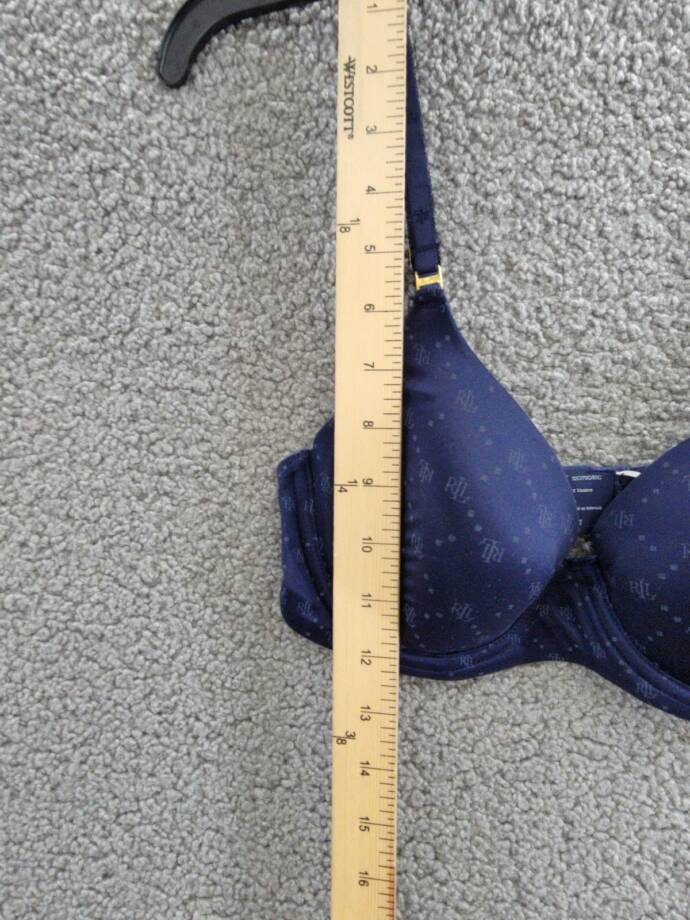 Lauren Ralph Lauren Comfort Collection Repeat-Logo T-shirt Bra Women's 32C Navy
