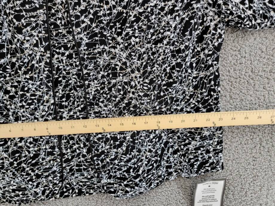 Alex Evenings Plus Size Printed Mandarin Jacket & Top Set Women's 1X Black/White
