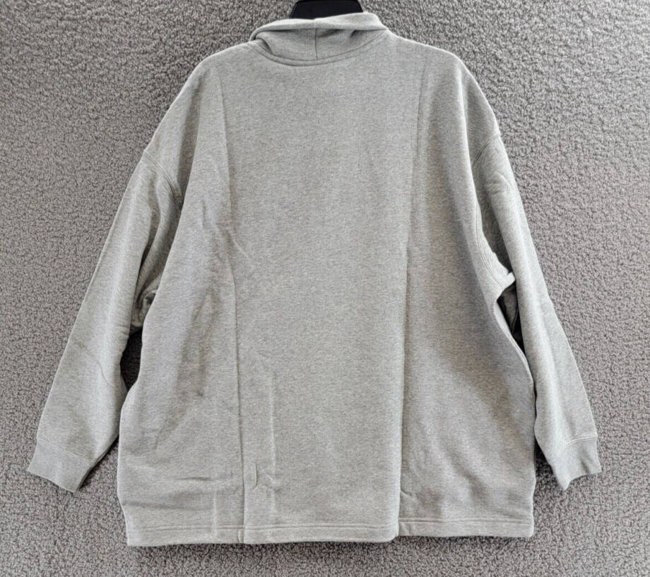 Nike Sportswear Club Fleece Oversized Mock-Neck Sweatshirt Women's XL Light Gray