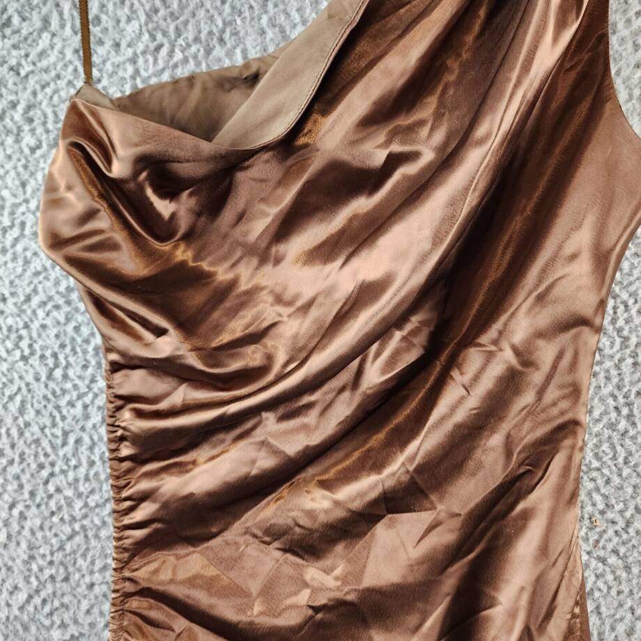Line & Dot Eliza One Shoulder Dress Women's M Sahara Cutout Side Zip Closure