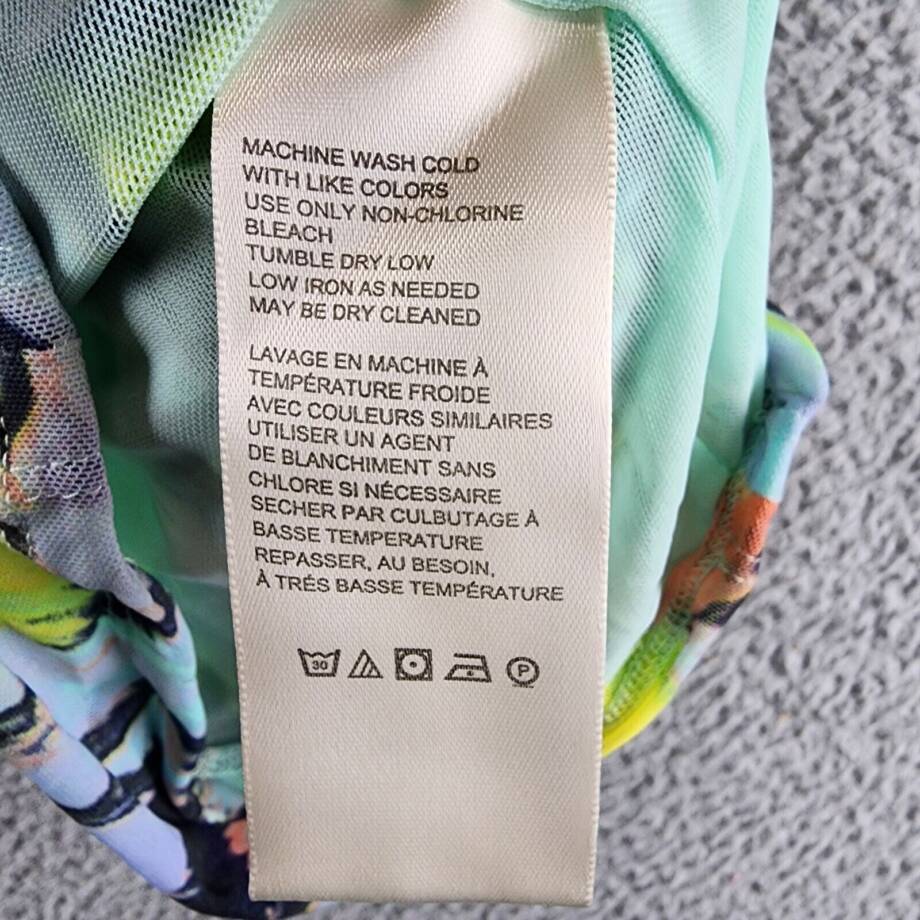 Free People Printed Avenue Tank Top Women's XS Multi Square Neck Tie Shoulder