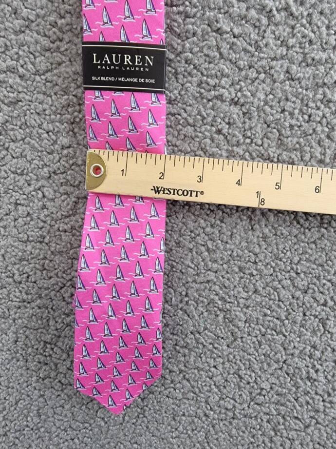 Lauren Ralph Lauren Silk Blend Classic Sailboat Tie Boys Pink/Blue Keeper Loop~
