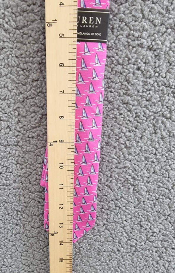 Lauren Ralph Lauren Silk Blend Classic Sailboat Tie Boys Pink/Blue Keeper Loop~