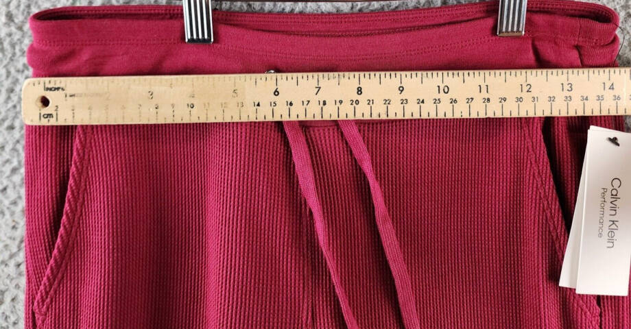 Calvin Klein Performance Thermal Flare-Leg Pants Women's S Chianti Drawstring~