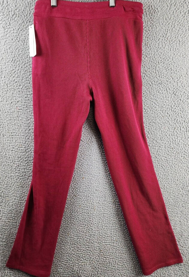 Calvin Klein Performance Thermal Flare-Leg Pants Women's S Chianti Drawstring~