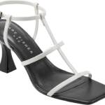 Marc Fisher LTD. Dennie Square Toe Strappy Mid Heel Sandals Women's 9.5M Silver
