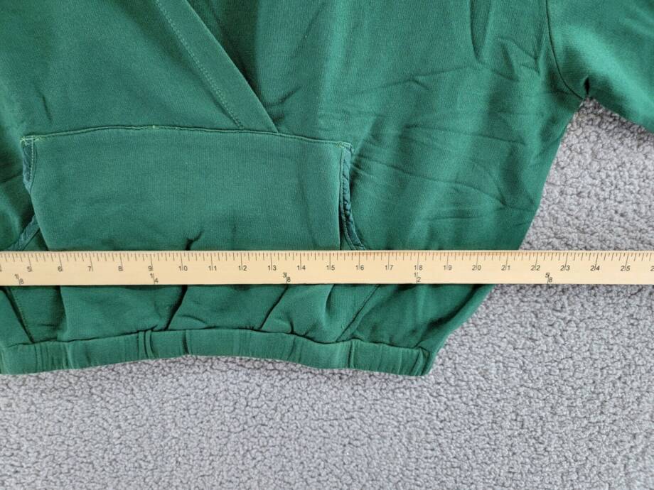 Monrow Super Soft Fleece V-Neck Hoodie Women's L Evergreen Kangaroo Pockets L/S