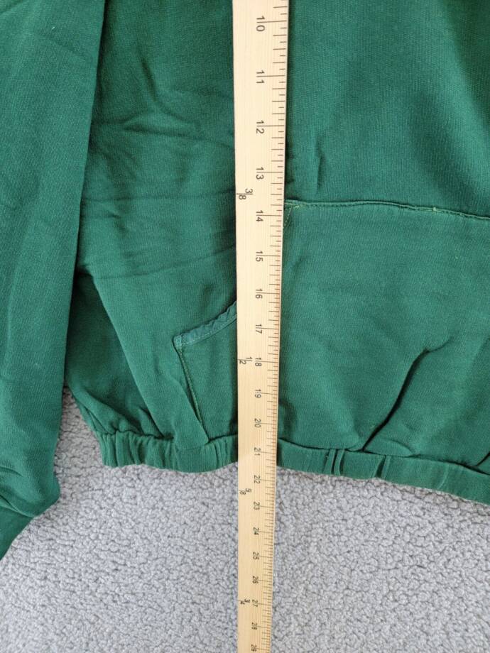 Monrow Super Soft Fleece V-Neck Hoodie Women's L Evergreen Kangaroo Pockets L/S