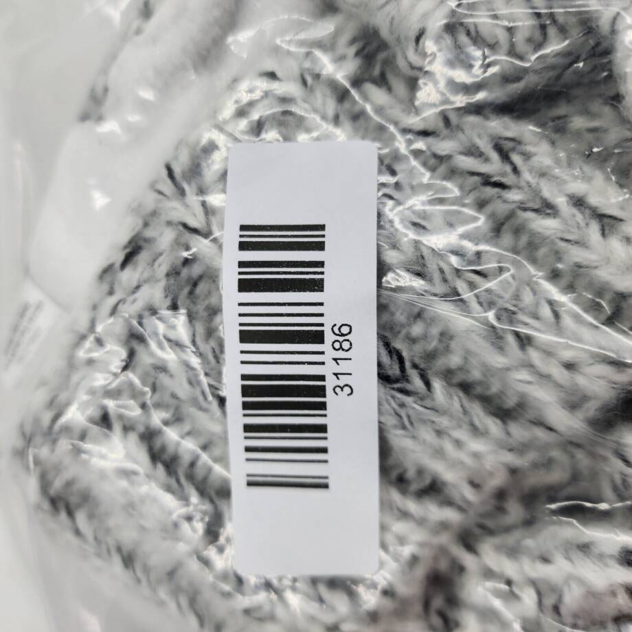 Kyi Kyi Fold-Up Fox Fur Pom Beanie Women's One Size Silver Tight-Knit