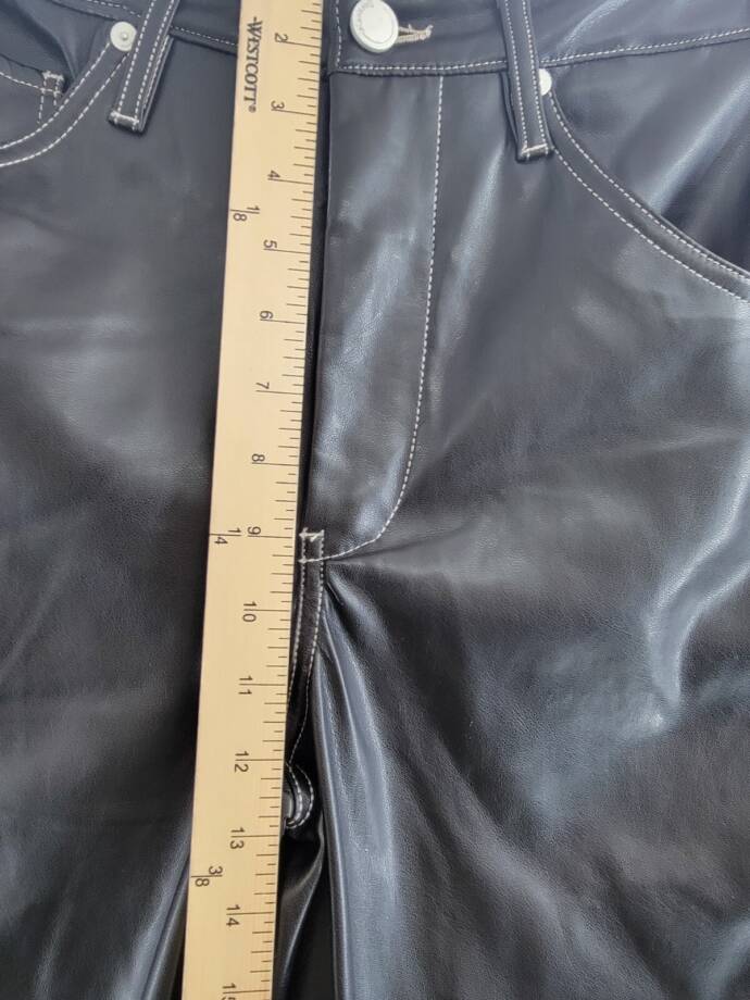 Blanknyc Faux Leather Cropped Pants Women's 27 City Bound Zip Fly Button Closure