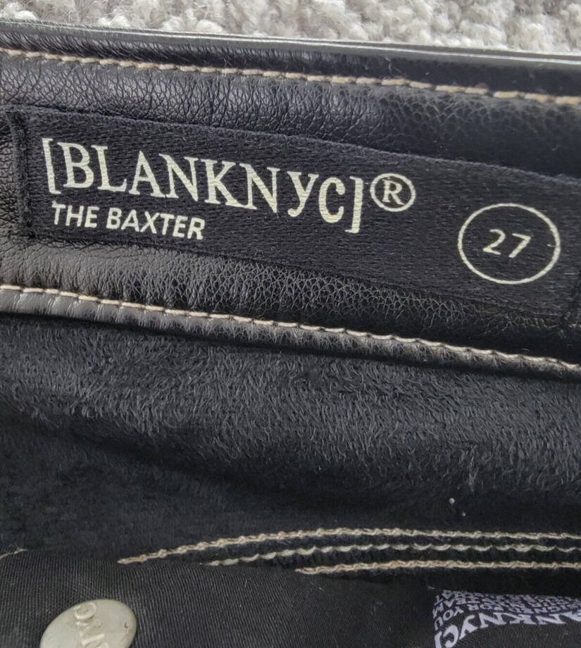 Blanknyc Faux Leather Cropped Pants Women's 27 City Bound Zip Fly Button Closure