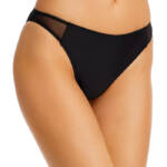 Solid & Striped The Emily Mesh Inset Bikini Bottoms Women's S Black Pull On