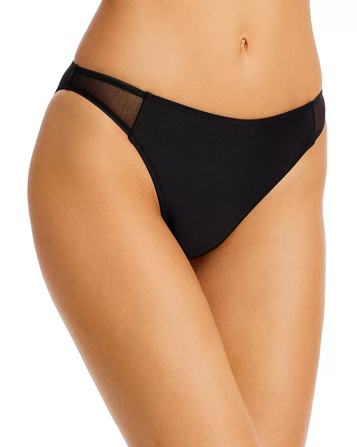 Solid & Striped The Emily Mesh Inset Bikini Bottoms Women's S Black Pull On