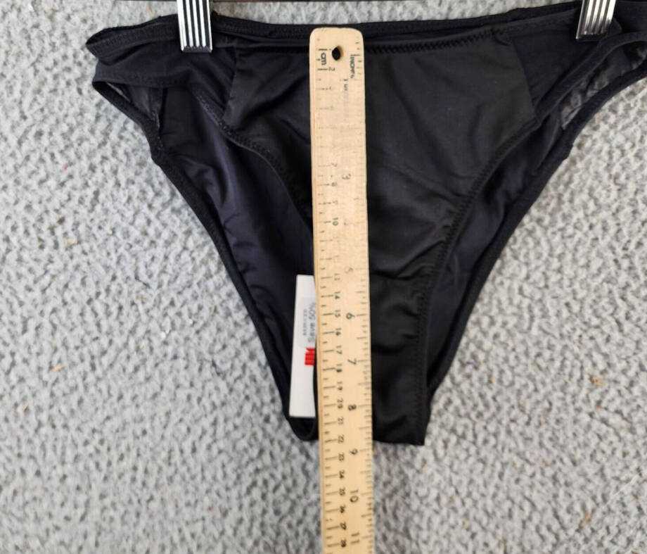Solid & Striped The Emily Mesh Inset Bikini Bottoms Women's S Black Pull On