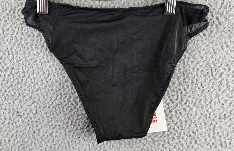 Solid & Striped The Emily Mesh Inset Bikini Bottoms Women's S Black Pull On