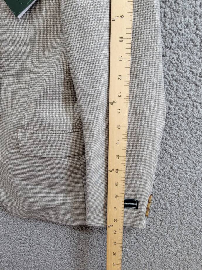 B By Brooks Brothers Classic Stretch Suit Jacket Big Boys 16R Brown/Cream L/S