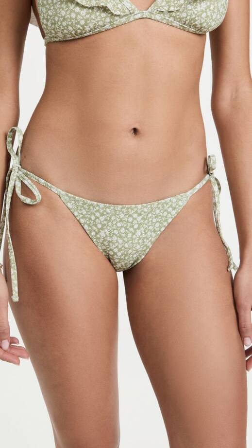 Eberjey Sadie Bikini Bottoms Women's XS Garden Floral Side Tie Strap Closure