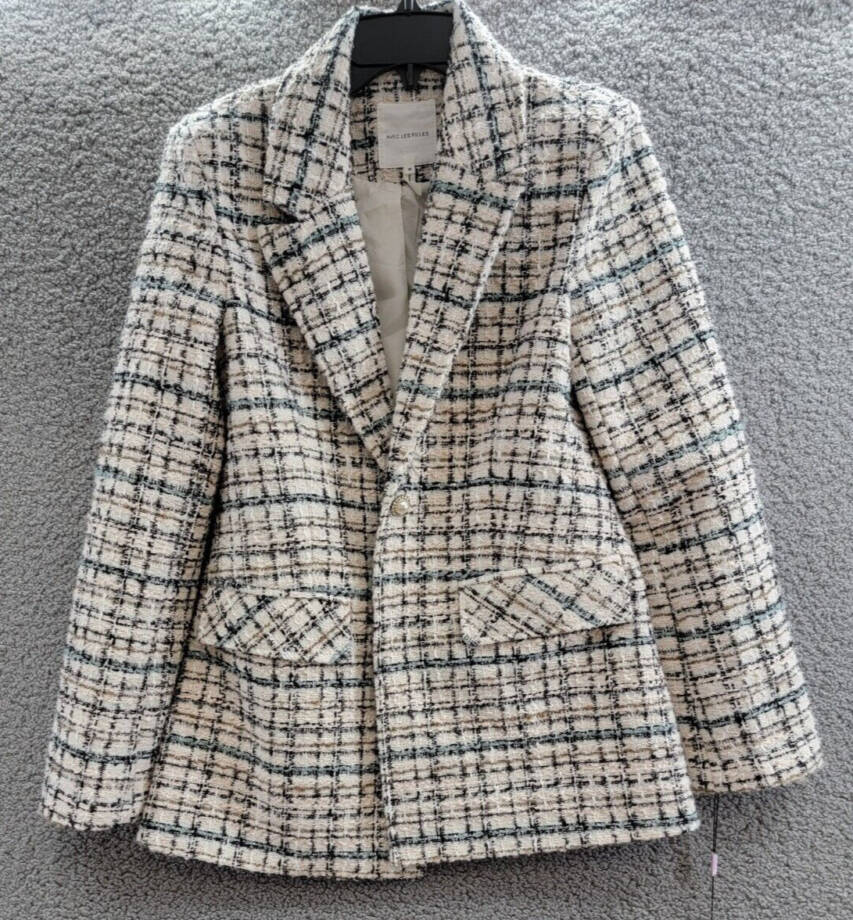 Avec Les Filles One-Button Blazer Women's M Blush Button Closure Long Sleeves